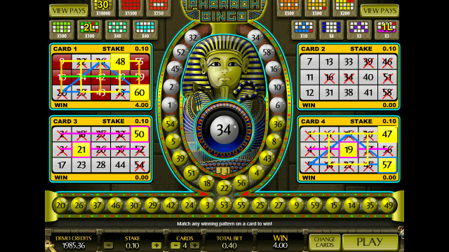 Популярный аппарат Pharaoh Bingo